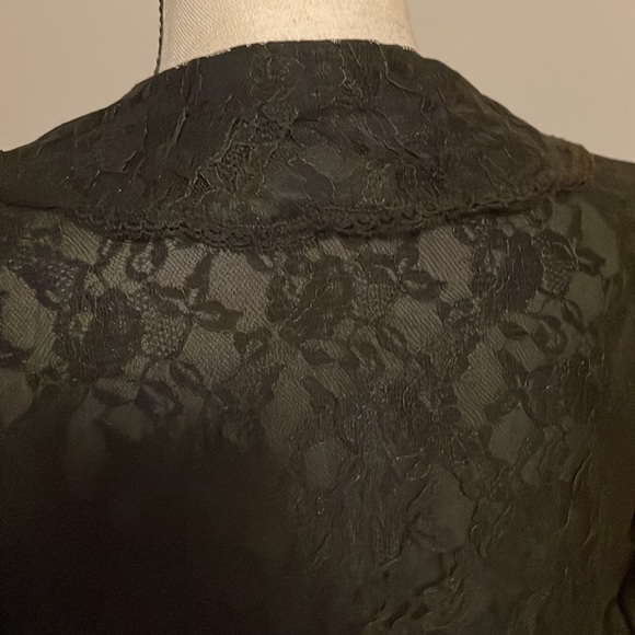 Vintage Gossard Artemis Sheer Nylon Button-Down Black Top - Size 34/S - Picture 8 of 10
